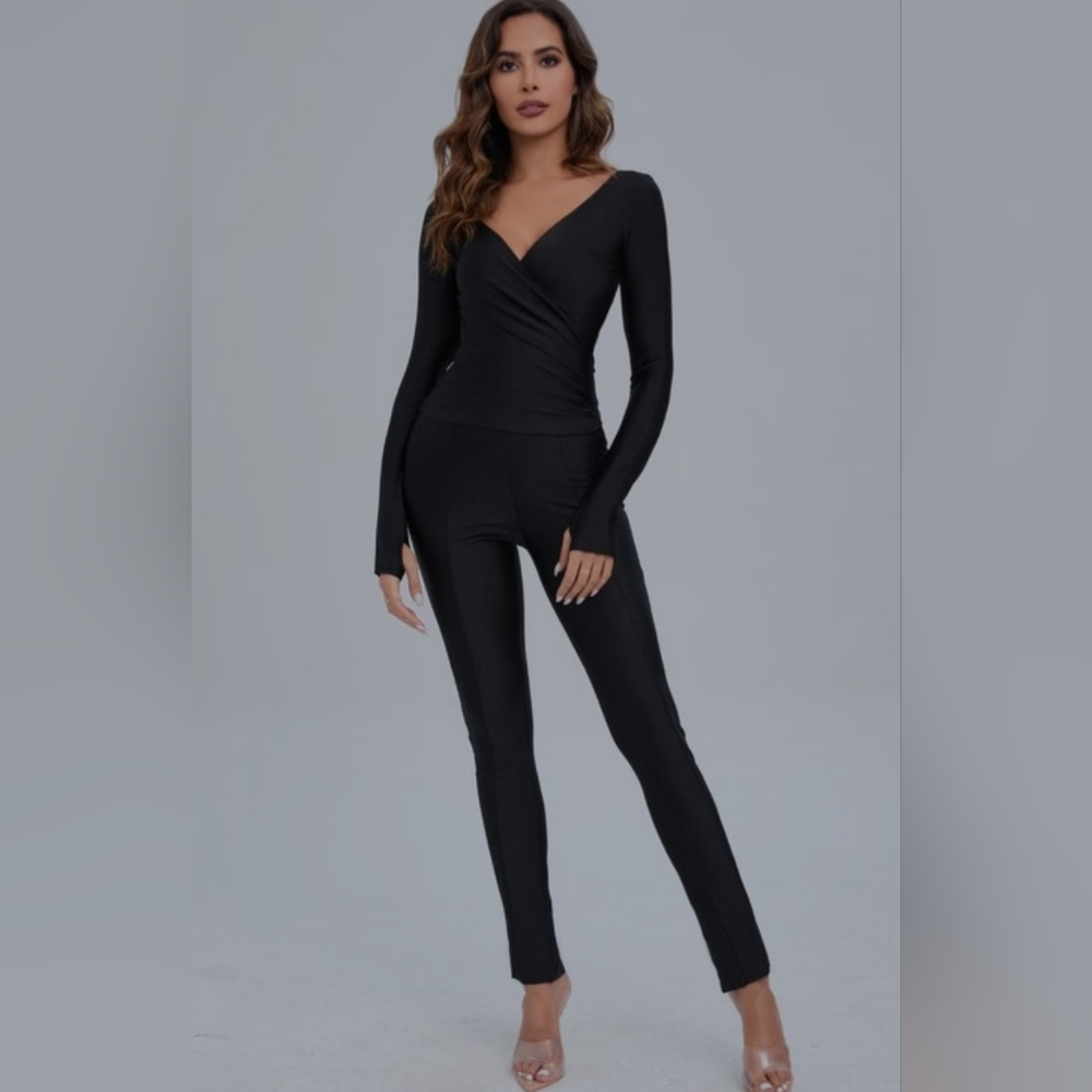 Black 2 piece pants set